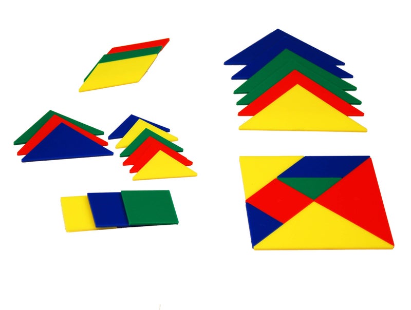 ليرنينج أدفانتدج مجموعة تانغرام من ليرنينج أدفانتنج - 28 قطعة - مكعبات ألغاز لتعليم الهندسة وحل المسائل - أدوات تعليمية رياضية للأطفال - ممارسة الهندسة المبكرة - Image 4